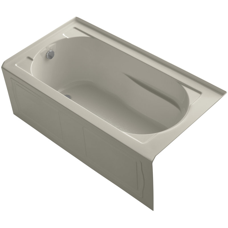 Baignoire de trempage 60 "x 32" Devonshire, Biscuit, Gauche