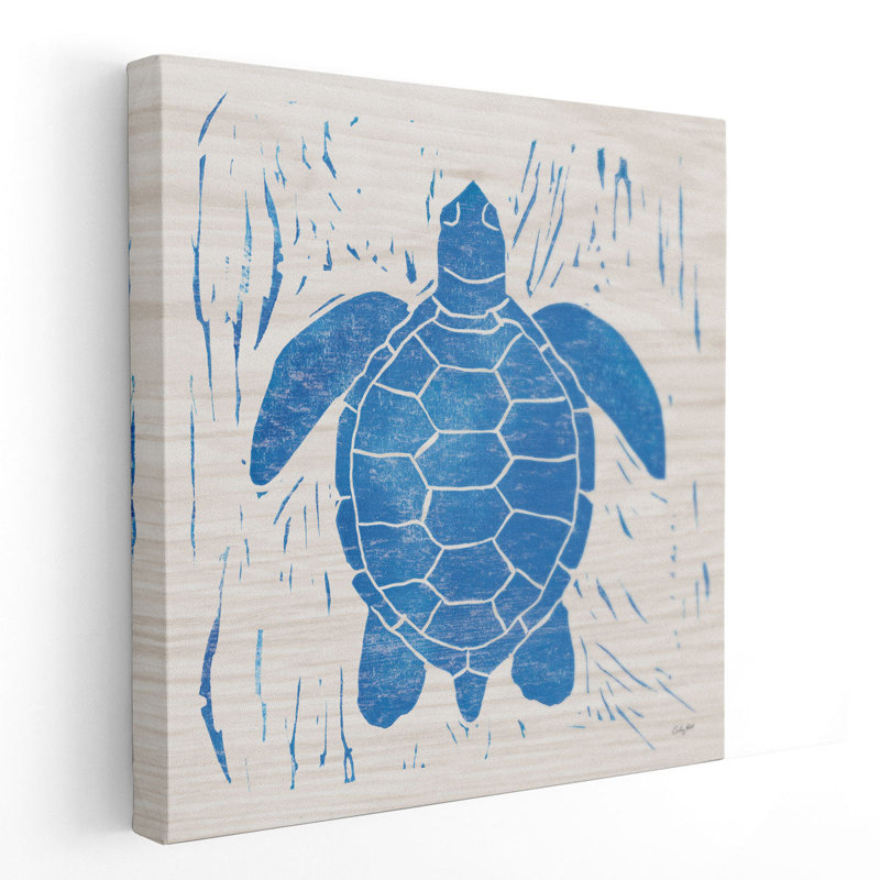 «Sea Creature Turtle Blue», reproduction d'art sur toile, H 12 po x l 12 po