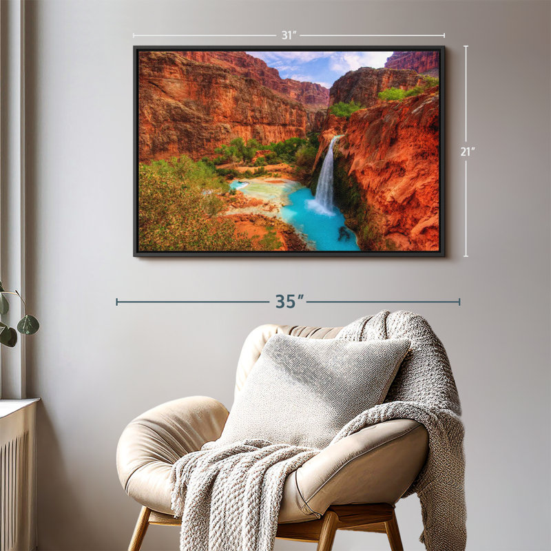 "Art mural des chutes du Havasupai", H 21 po x l 31 po