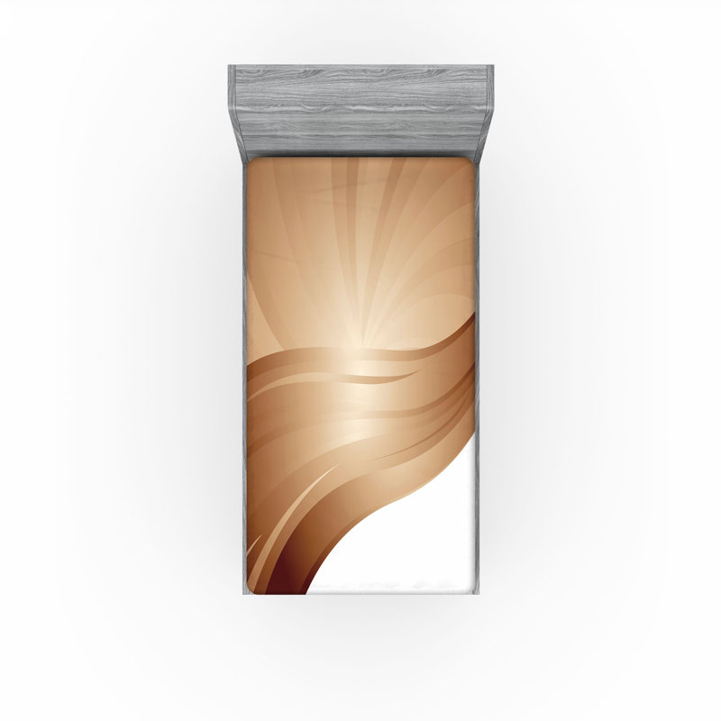 Drap-housse Ambesonne, paquet de 2, Brun pâle / blanc abstrait, Drap-housse simple TG