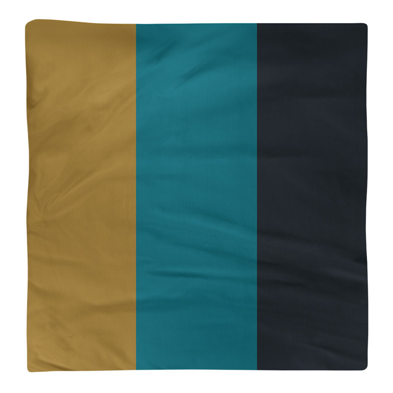 Cotton Striped Square Napkin, Gold/Teal/Black