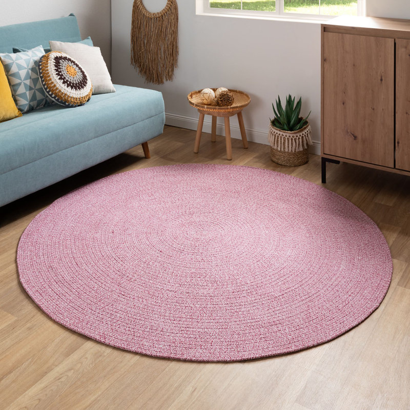 Round Dahlin Cotton Braided Area Rug, Round 170cm, Grey/Brown/Blue