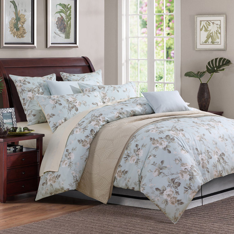  800 Thread Count 100% Egyptian Cotton Duvet Cover Set，3pcs Luxury Colorful Butterfly Bedding Set, Soft Breathable And Skin-friendly Duvet Cover, Aesthetic Botanical Pattern for Bedroom, Guest Room