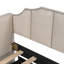 Lit de jour rembourré Vickey avec couchette escamotable et ports de chargement USB, beige-1580712991