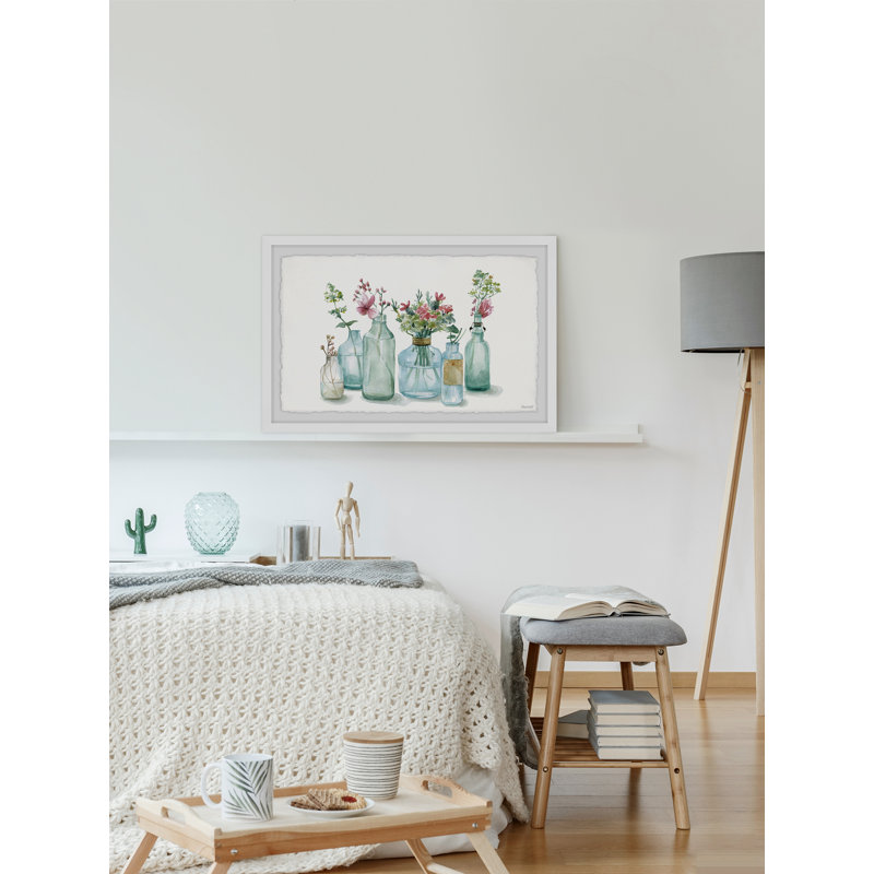 Glass Bottle Planters - Single Picture Frame Painting, 41 cm H x 61 cm W