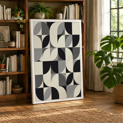 Turning Squares Geometric - Wrapped Canvas