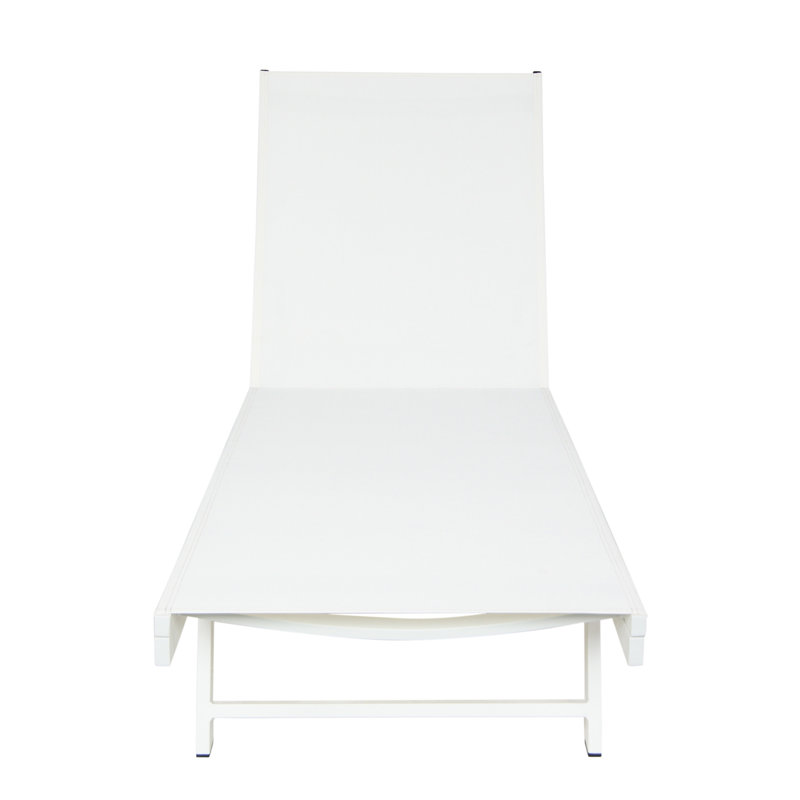 Repose-pieds pour l'extérieur - maille blanche, structure de chaise de soleil en maille de fabrication en aluminium rouille, légère et pour la détente
