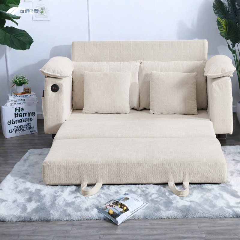 Extendable Sofas, Chenille 58 Inch Modern Compact Sleeper For Home