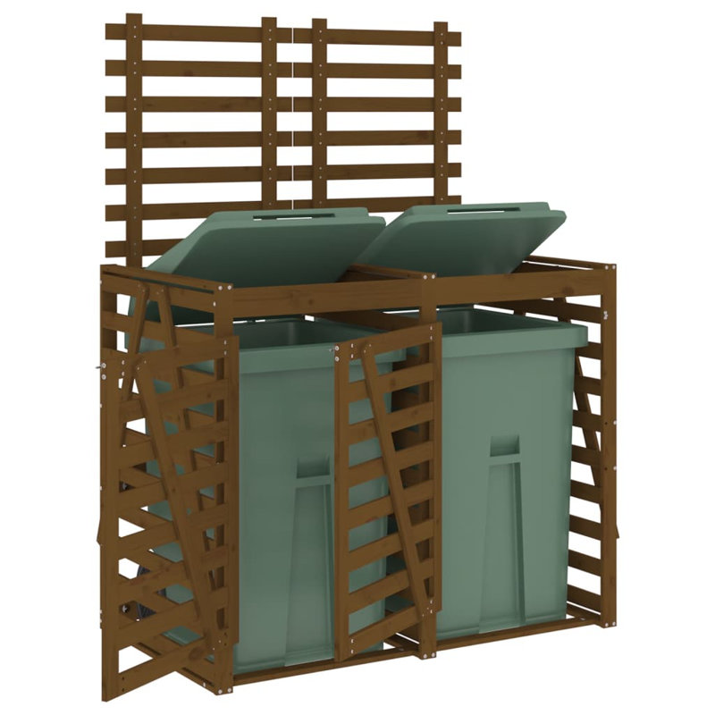 Neki Wooden Double Bin Store, Honey Brown