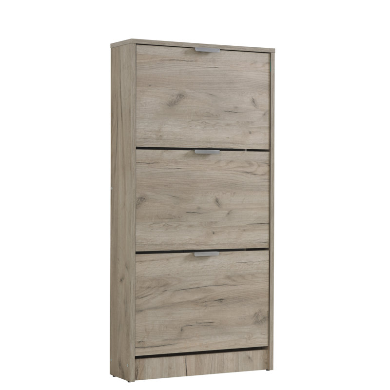 9 Pair Shoe Rack, Grey Oak