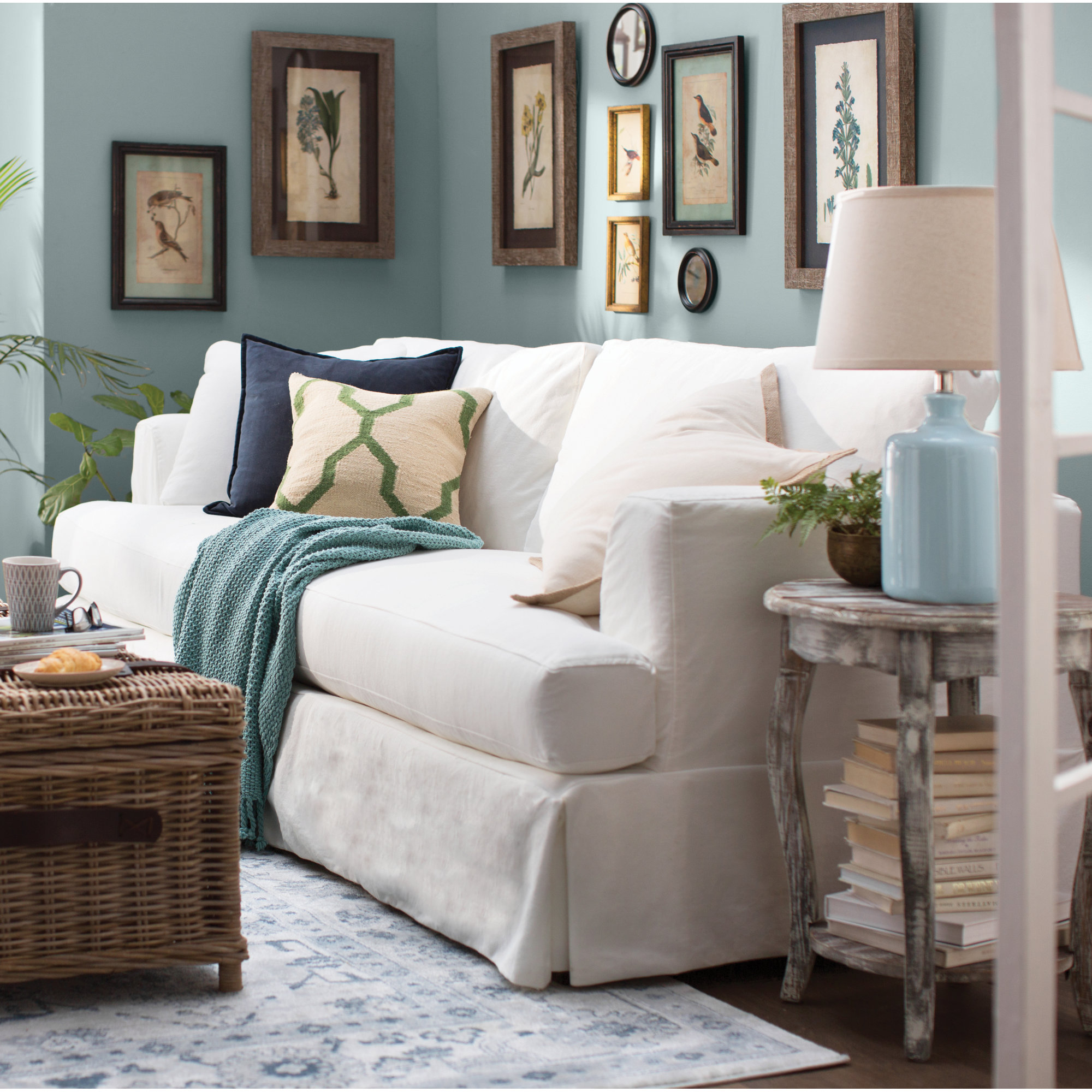 Lucia 92.5'' Upholstered Sofa, Conversation Pearl Basketweave