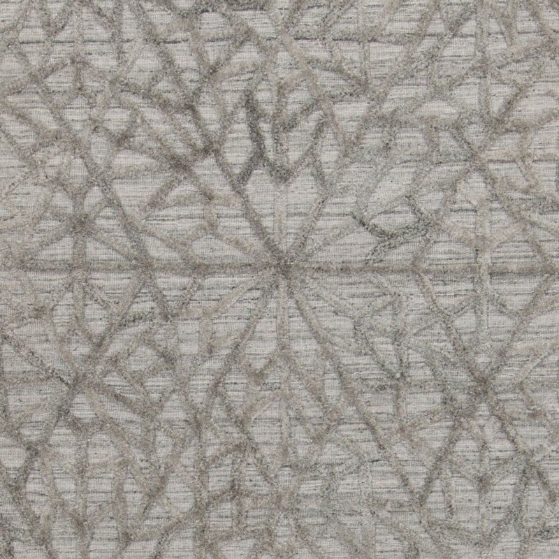Tapis gris clair en laine tissé à la main Terri, Rectangle 5 pi x 7 pi 6 po