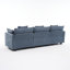 Canapé multifonctionnel en forme de L bleu avec repose-pieds de rangement, finition en chenille de qualité supérieure pour appartements modernes