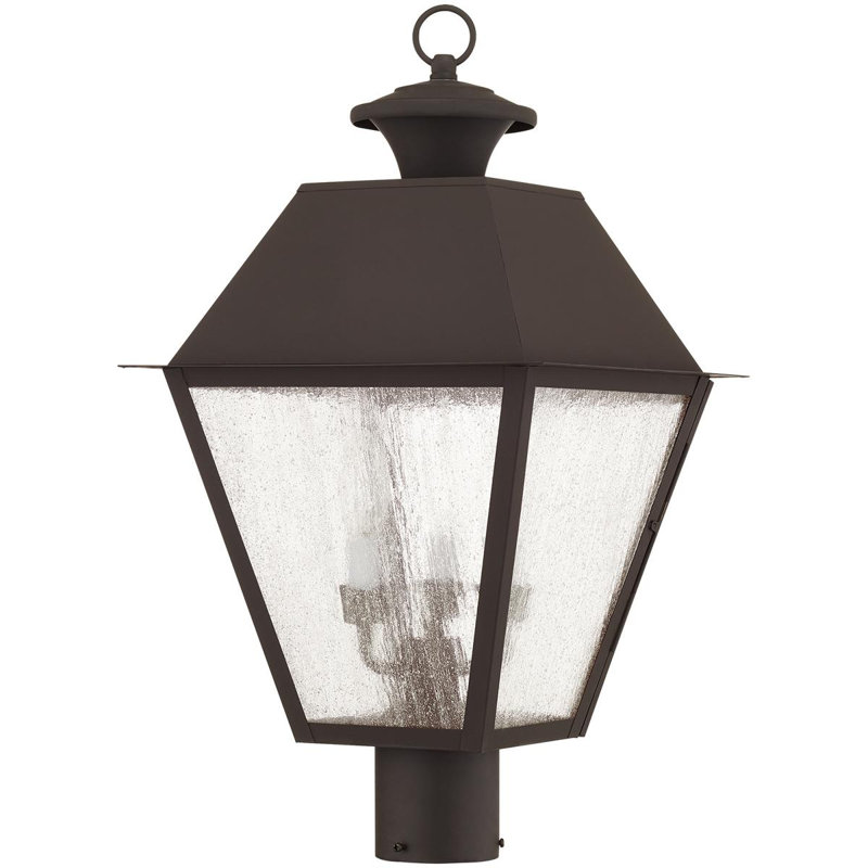 4 Light Outdoor Post Lantern Pendant Lighting Fixture, Bronze