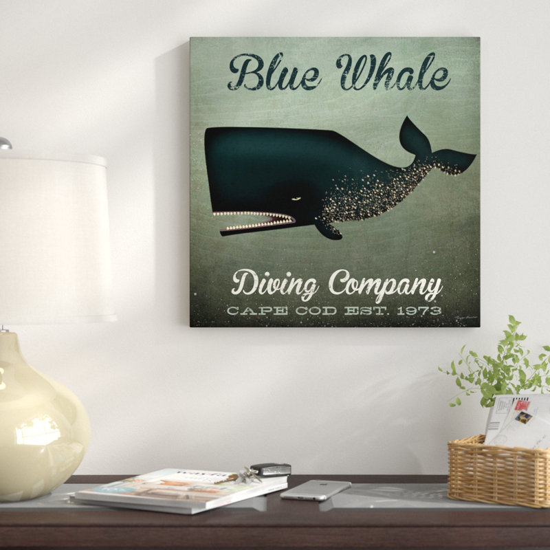 « blue baleineing », impression sur toile tendue, H 26 po x l 26 po x P 1,5 po, Toile tendue, Pas de tapis