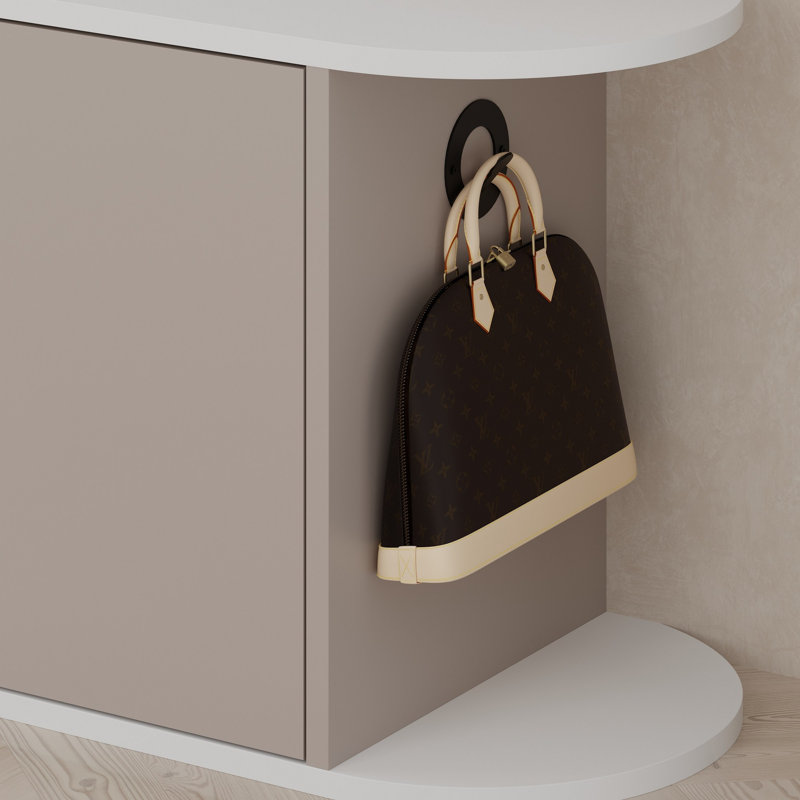 Modern Shoe Cabinet with Soft-Close Hinges, 41.0 x 19.7 x 14.6 inches | 100% Melamine Coated Particle Board, 1.0 inches Thick | Light Mocha & White Finish | Push to Open Doors, Stylish & Functional Storage Solution