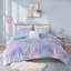 Ensemble d'édredon à imprimé de teinture sur nœuds double / grand avec coussin décoratif-133140017