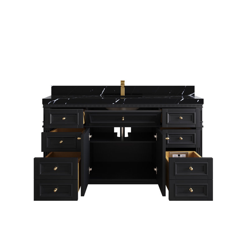 Nazaha X P 22 po De salle de bain Quartz Calacatta Laza, Noir Calacatta