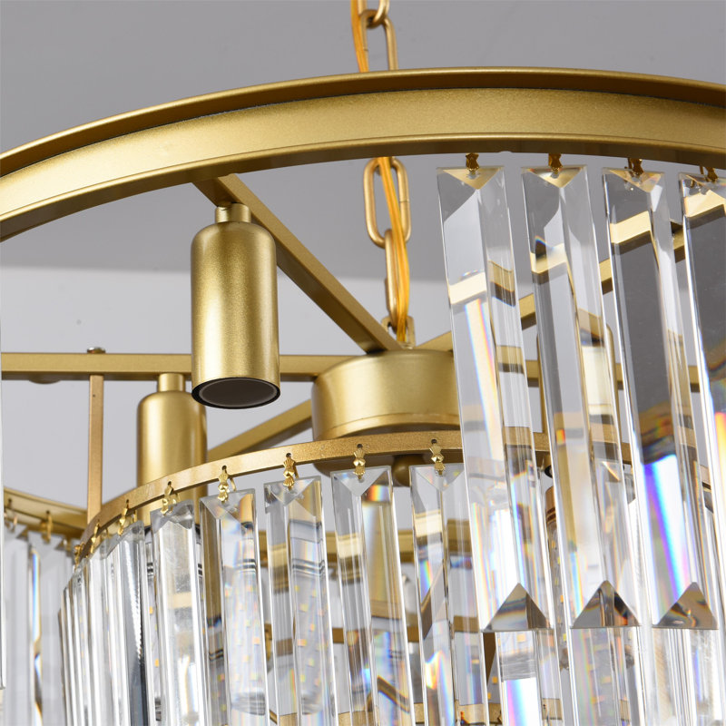 Geboe 6 - Light Dimmable Tiered Chandelier, Gold