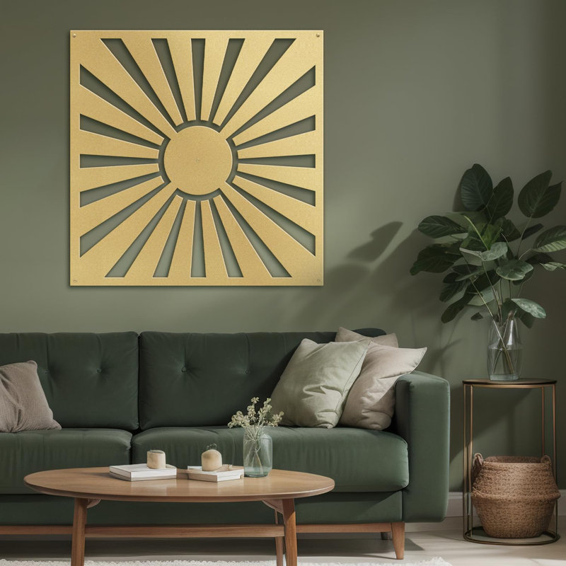 Wall Decor Metal, 24" H x 24" W x 0.05" D, Gold