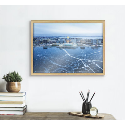 Icy Veins of Winter-Madison Wisconsin by Pete Olsen Framed Glass Wall Art
