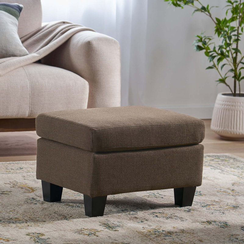 Springfield Upholstered Ottoman, Chocolate