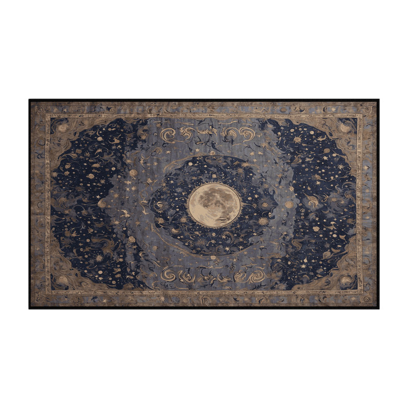 Machine Washable Black Area Rug, Rectangle 4' x 6'