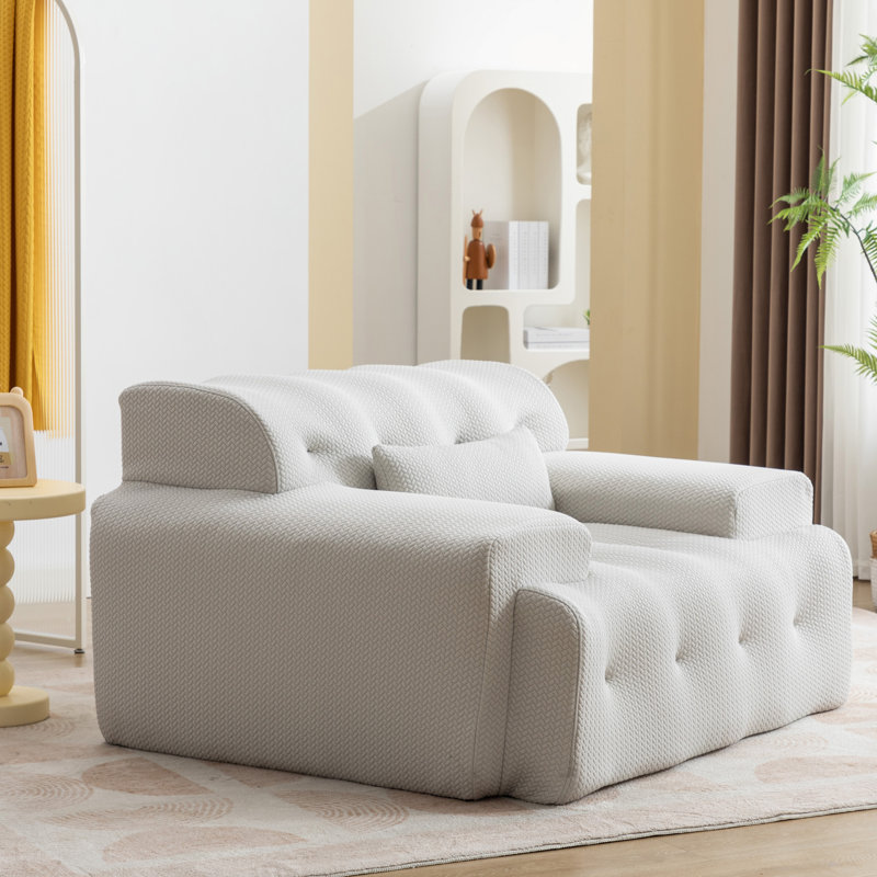 Boneless Sofa for livingroom, Beige Fabric