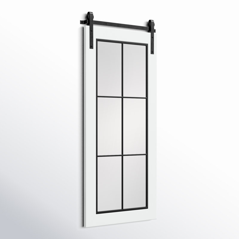 Enora Wood Rectangle Mirror, White, 43" x 18"