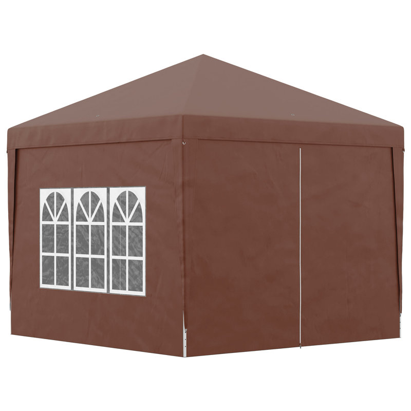 Medberry 3m x 3m Steel Pop-up Gazebo, Brown