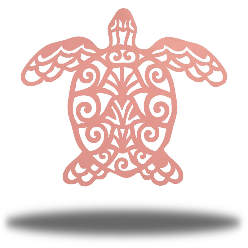 Décoration murale tortue mandala, Rose, H 30 po x l 30 po x P 0,0125 po