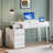 39.37" Modern Desk with 5 Drawers