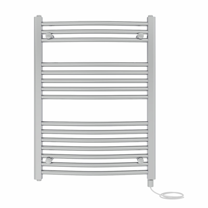 Claudene Curved Towel Rail Heated Towel Rails, 80cm H x 60cm W x 5.6cm D, Chrome