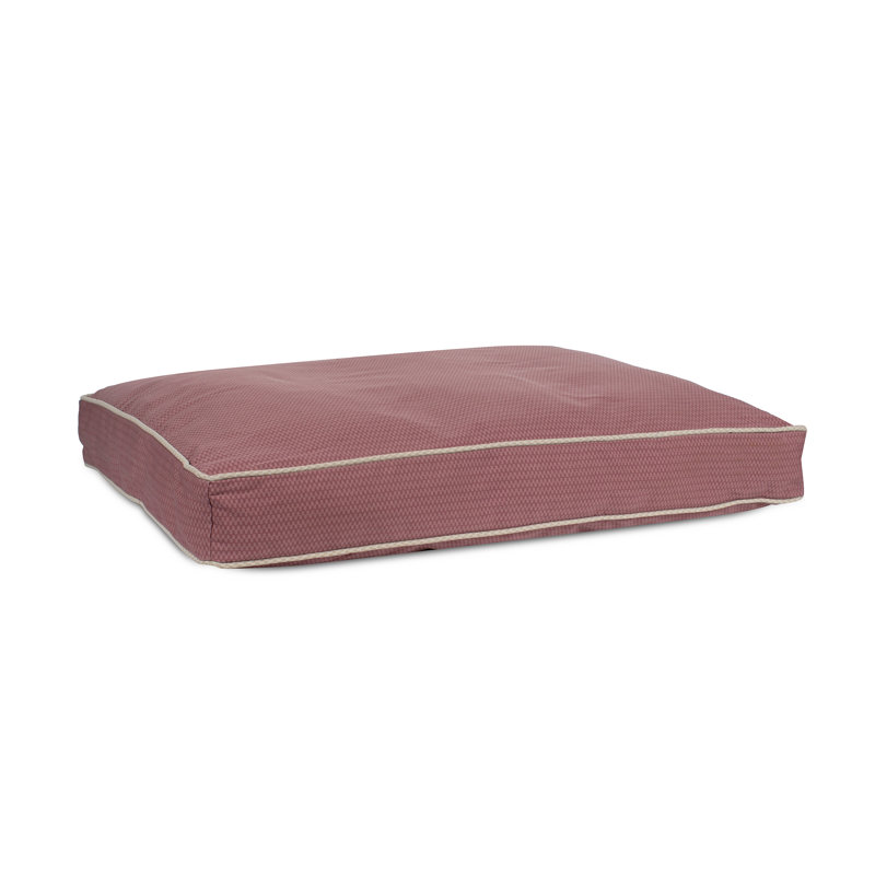 GreenDog Checkered Wave Pet Napper Dog Bed with Removable Cover , Wavy Red, Large (42"w x 30"d x 4"h)