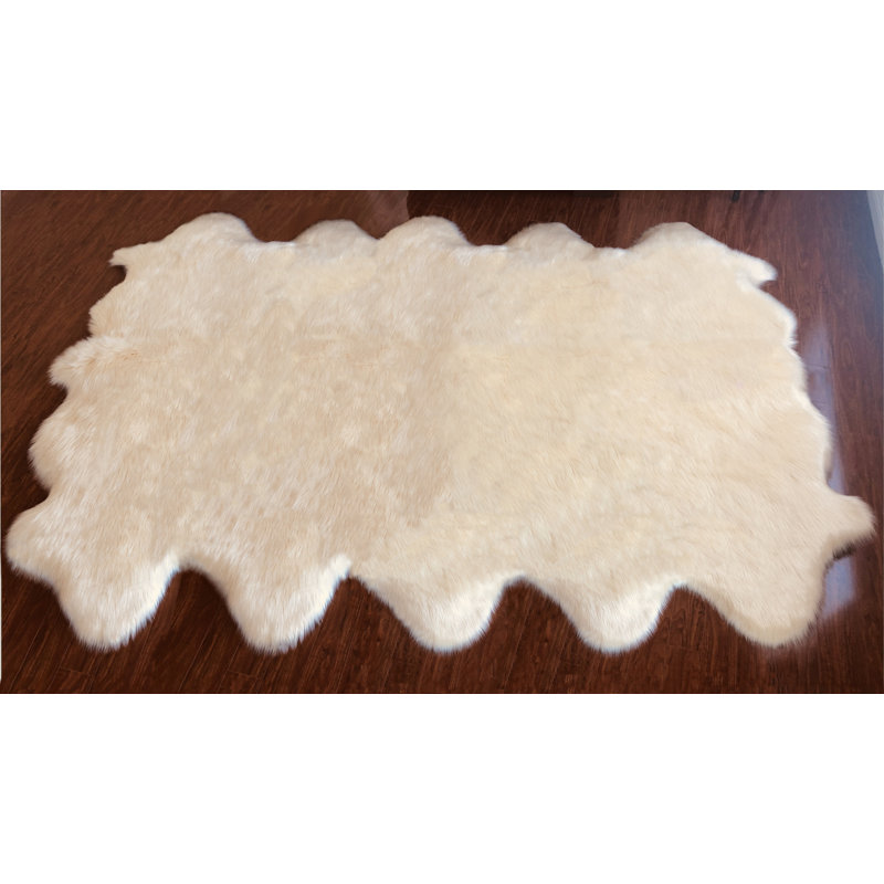 Wiersma Performance Faux Sheepskin Indoor Rug, Novelty 5'7" x 8'