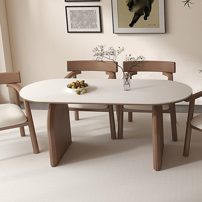 Imbert Oval Solid Wood Base Dining Table