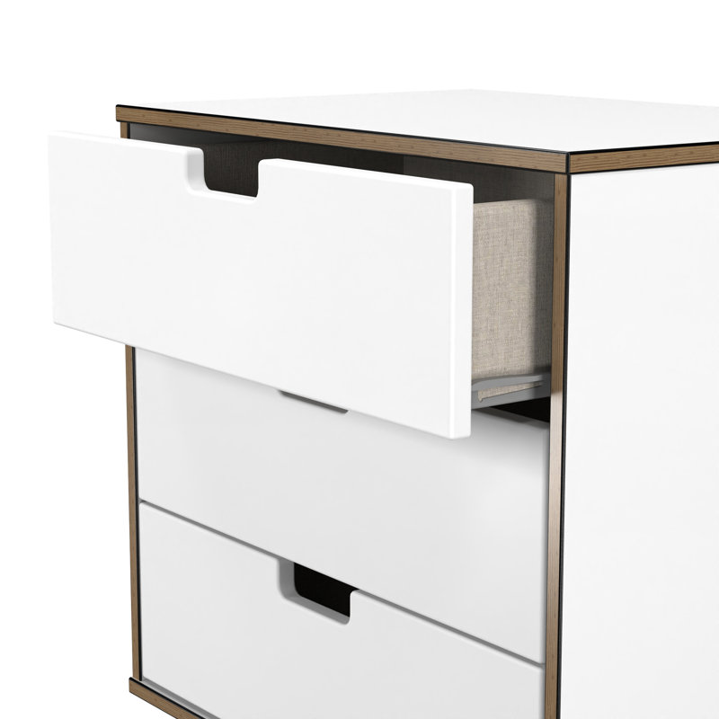 Buldir 3 - Drawer Chest of Drawers, White Matt