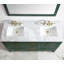 Ensemble de meuble-lavabo double 60 po avec comptoir et dosseret en marbre de Carrare italien blanc Covin-117300967-117300964