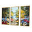 Forêt d'été avec fleurs - ensemble d'art mural sur toile encadré paysage-1727987427-1727987423