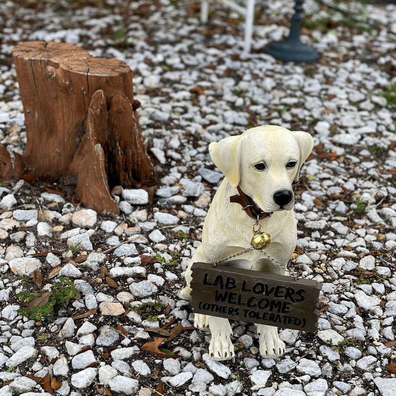 Statue de jardin Welcome Don't Stop Retriever