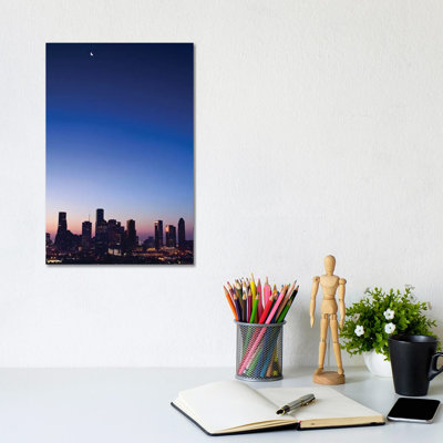 Texas, Crescent Moon Over Houston 1 Piece Wall Art on Canvas