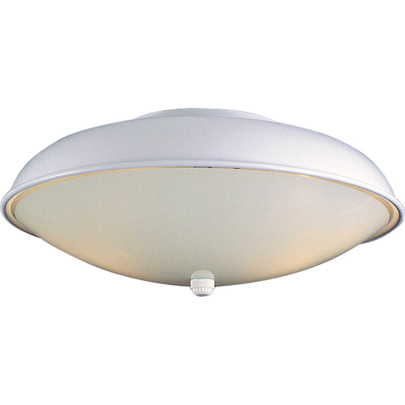 2-Light Indoor 12.5"W Simple Round Bowl Flush Mount with White Glass 