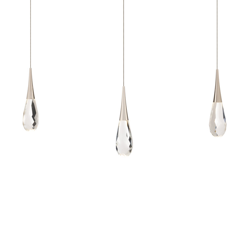Hibiscus 3 - Light LED Pendant, Polished Nickel