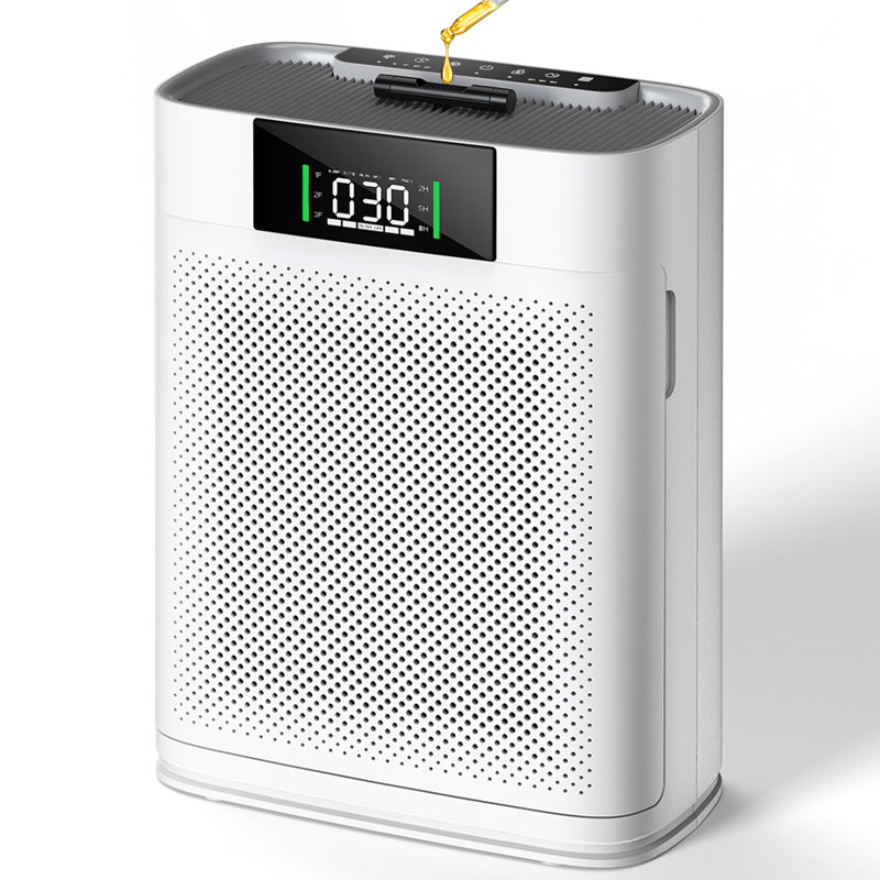 Honeyuan Air Purifier Zy3866g For Large Rooms Up To 2300 Sq. Ft., With Pm2.5 Display And Air Quality Sensor, Off-white