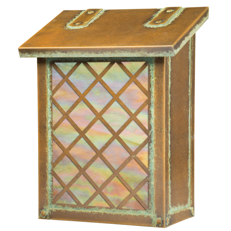 Milania Brass Wall Mounted Mailbox, New Verde, Gold Iridescent