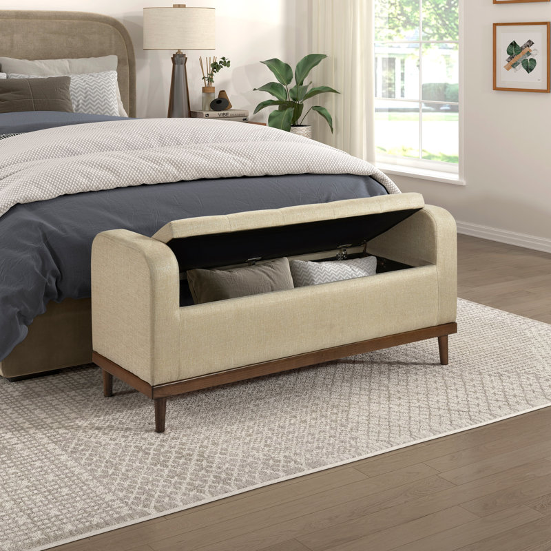 Banc de chambre à coucher Mid-Century, Light Brown