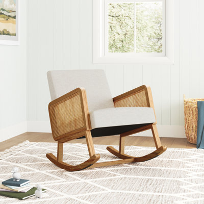 Chaise berçante Adena avec accoudoirs en rotin