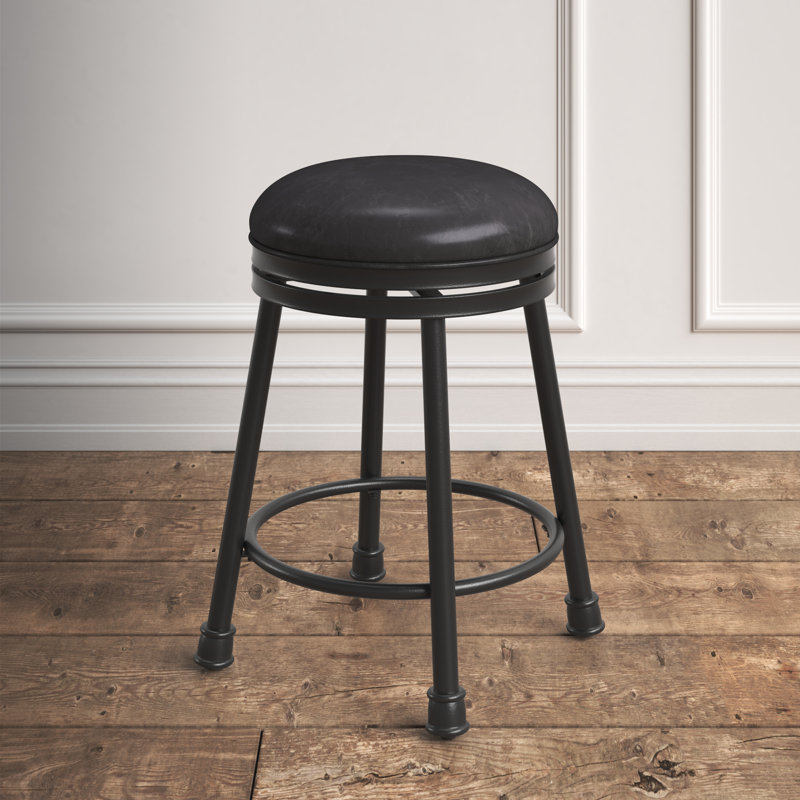 Giselle Swivel Upholstered Counter Stool with Metal Frame