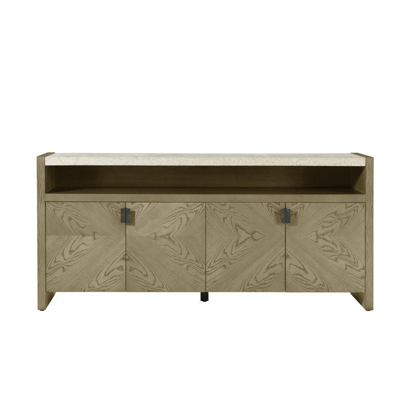 Catalina 77 " W Ash Solid Wood Credenza, Dune