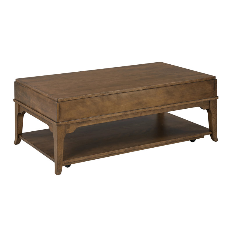 RECTANGULAR DRAWER COFFEE TBL(CASTERS)-AUBURN, Brown